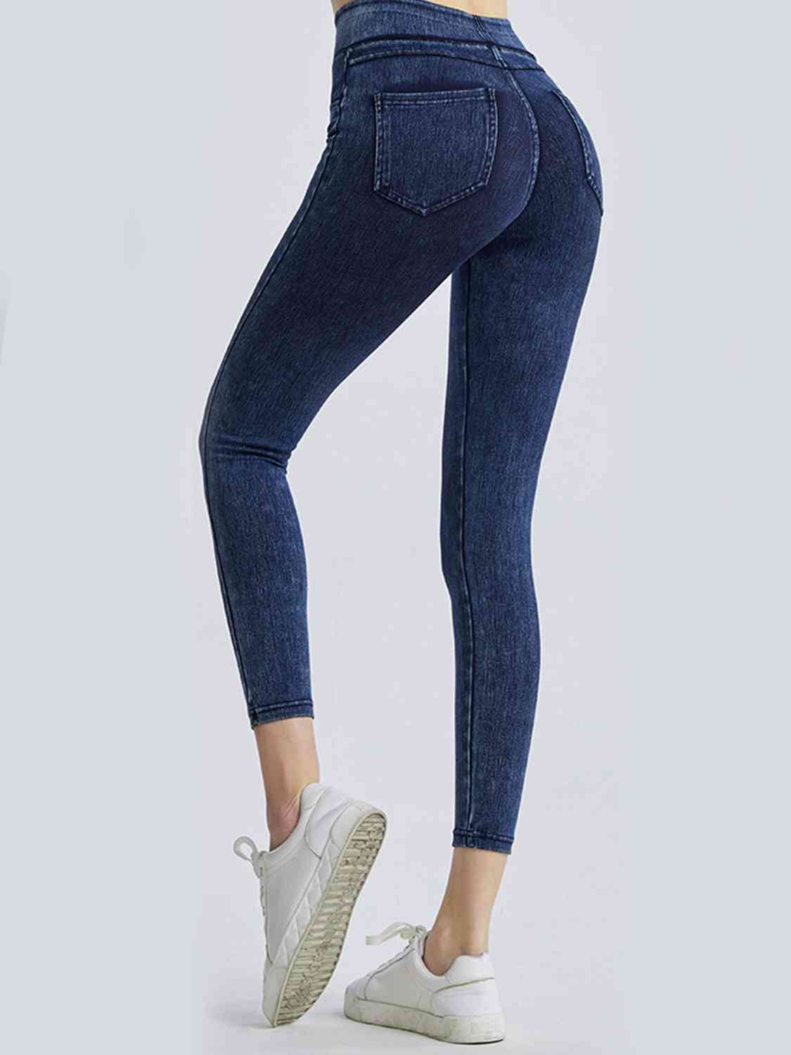 Wide Waistband Sports Leggings - aurelia-clothing-8955