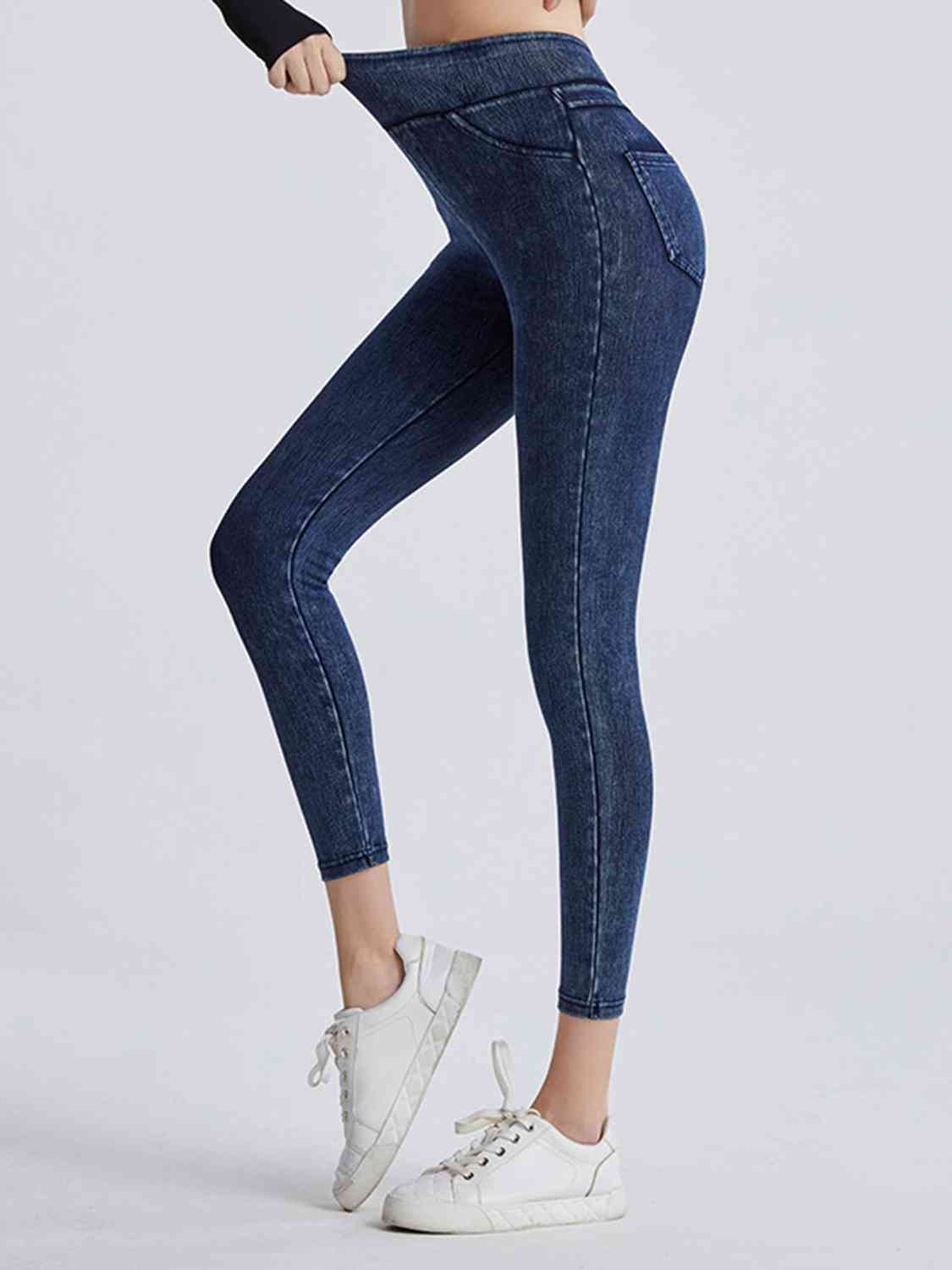 Wide Waistband Sports Leggings - aurelia-clothing-8955