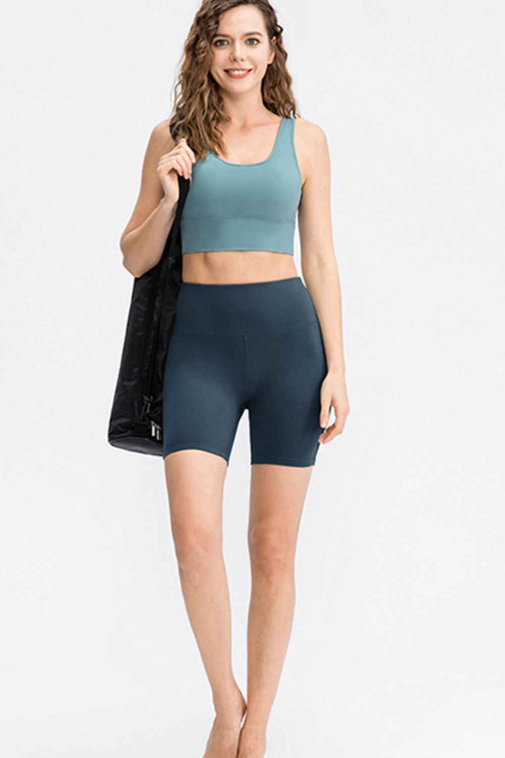 Wide Waistband Sports Shorts - aurelia-clothing-8955