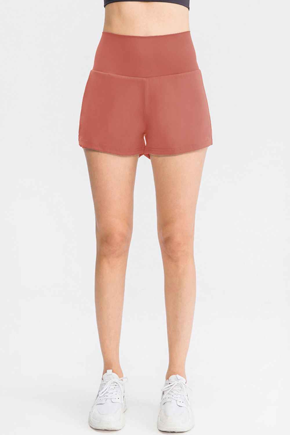 Wide Waistband Sports Shorts with Pockets - aurelia-clothing-8955