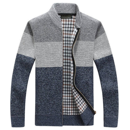 Winter Mens Jackets Thick Cardigan Coats Mens Brand Clothing Autumn Gradient knitted Zipper Coat - Free Shipping - aurelia-clothing-8955