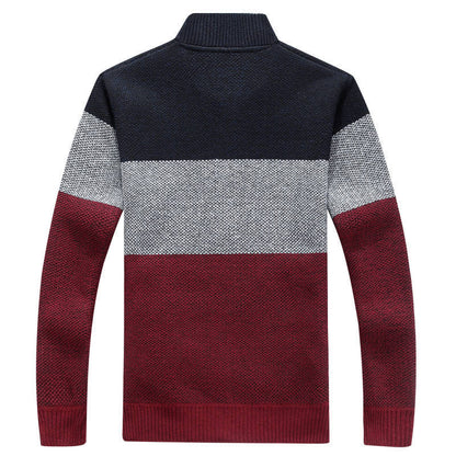Winter Mens Jackets Thick Cardigan Coats Mens Brand Clothing Autumn Gradient knitted Zipper Coat - Free Shipping - aurelia-clothing-8955