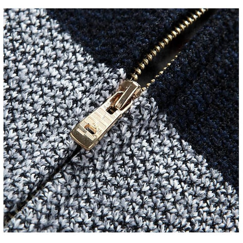 Winter Mens Jackets Thick Cardigan Coats Mens Brand Clothing Autumn Gradient knitted Zipper Coat - Free Shipping - aurelia-clothing-8955