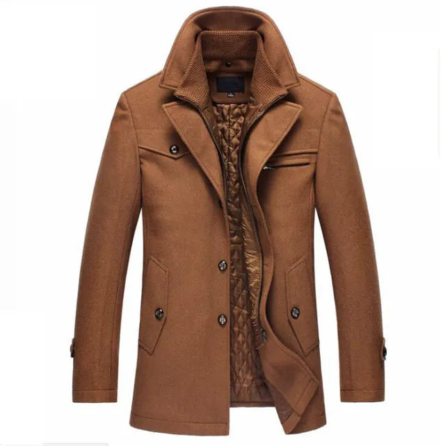 Winter Wool Coat Slim Fit Jackets Men Casual Outerwear - Free Shipping - aurelia-clothing-8955