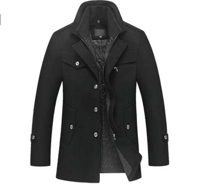 Winter Wool Coat Slim Fit Jackets Men Casual Outerwear - Free Shipping - aurelia-clothing-8955