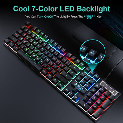 Wired gaming keyboard floating keycap rainbow backlit keyboard and mouse set AN-300 - Free Shipping - aurelia-clothing-8955