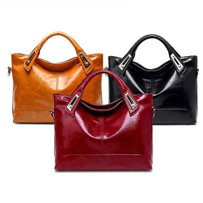 Women Oil Wax Leather Designer Handbags-Free Shipping - aurelia-clothing-8955