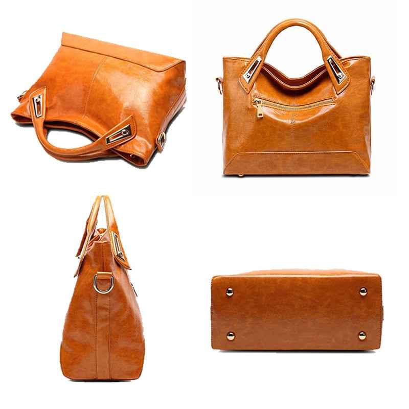 Women Oil Wax Leather Designer Handbags-Free Shipping - aurelia-clothing-8955