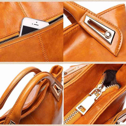 Women Oil Wax Leather Designer Handbags-Free Shipping - aurelia-clothing-8955