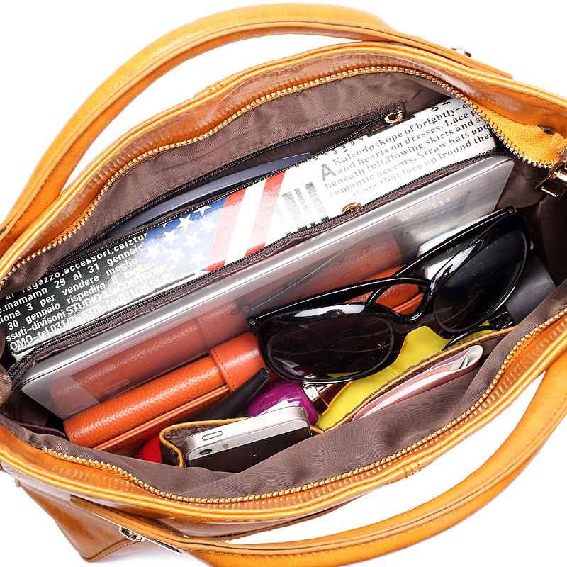 Women Oil Wax Leather Designer Handbags-Free Shipping - aurelia-clothing-8955