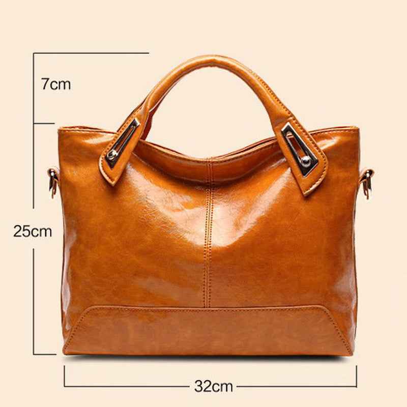 Women Oil Wax Leather Designer Handbags-Free Shipping - aurelia-clothing-8955