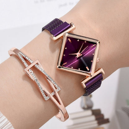 Women Square Watch Luxury Ladies Quartz Magnet Buckle Gradient Color Watches Relogio Feminino For Gift Clock - Free Shipping - aurelia-clothing-8955