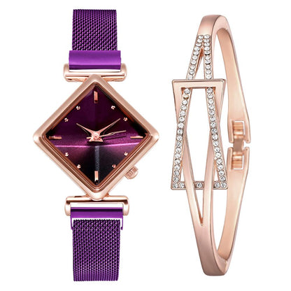 Women Square Watch Luxury Ladies Quartz Magnet Buckle Gradient Color Watches Relogio Feminino For Gift Clock - Free Shipping - aurelia-clothing-8955