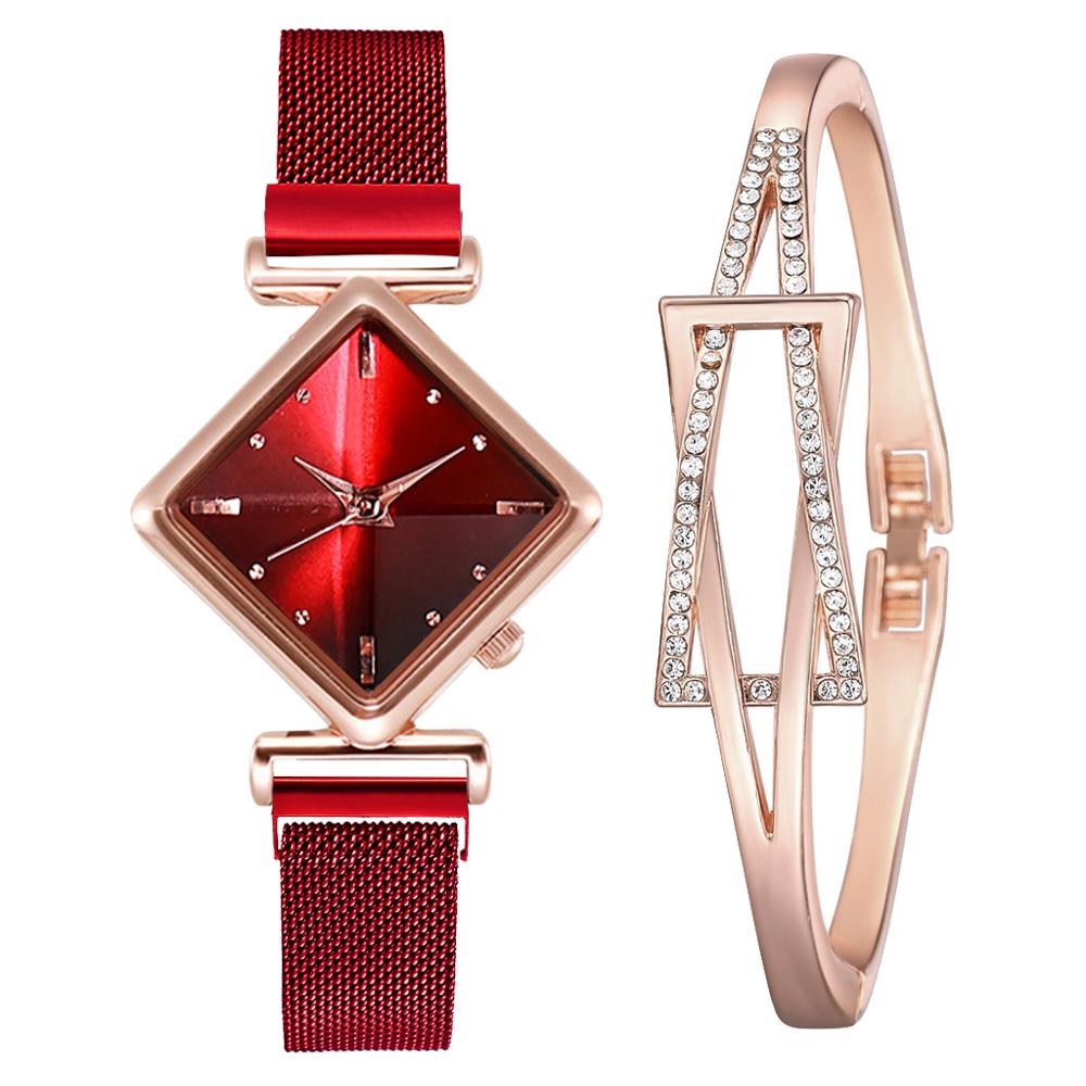Women Square Watch Luxury Ladies Quartz Magnet Buckle Gradient Color Watches Relogio Feminino For Gift Clock - Free Shipping - aurelia-clothing-8955