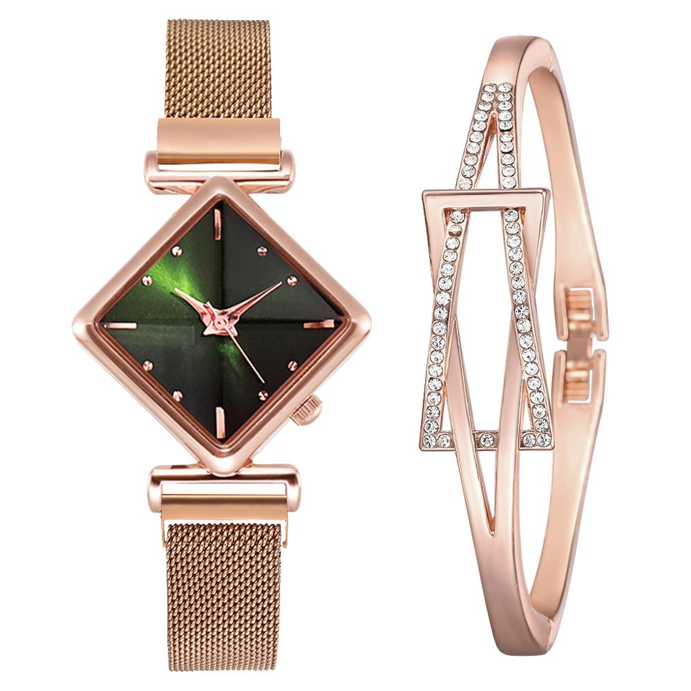 Women Square Watch Luxury Ladies Quartz Magnet Buckle Gradient Color Watches Relogio Feminino For Gift Clock - Free Shipping - aurelia-clothing-8955