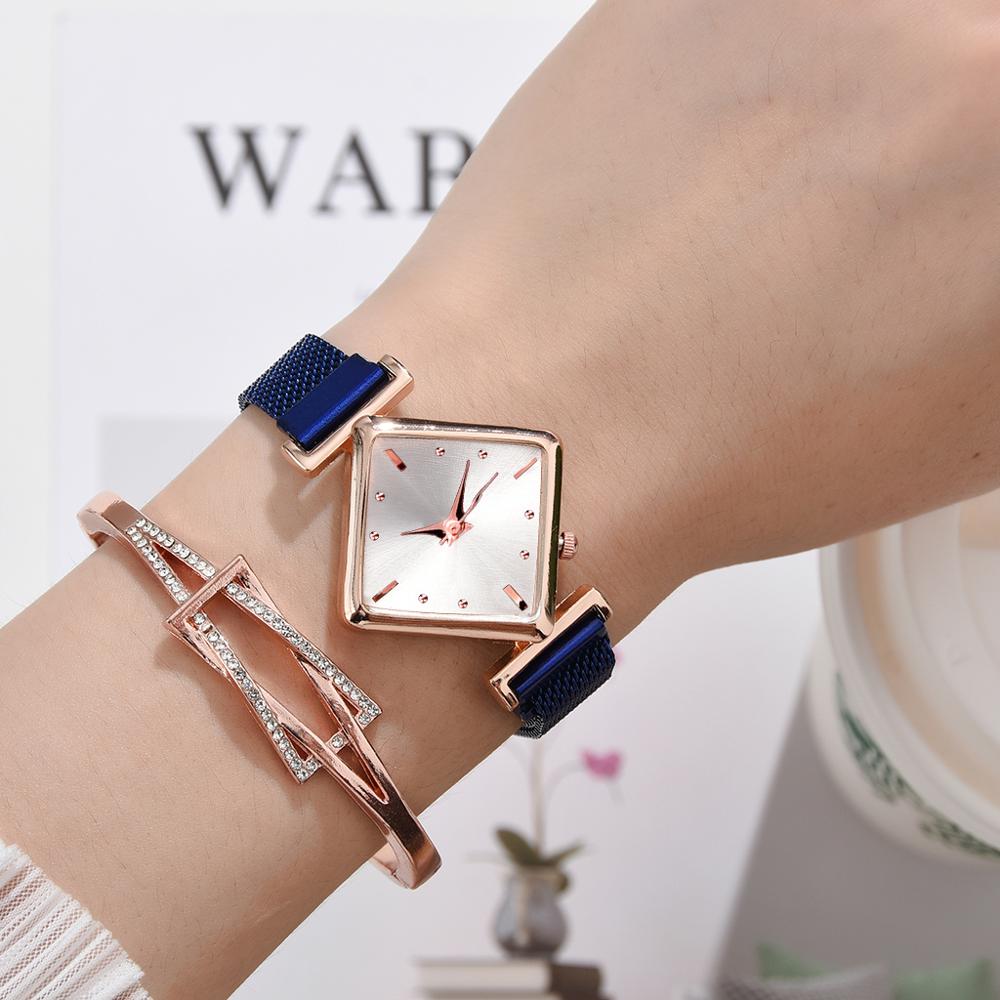 Women Square Watch Luxury Ladies Quartz Magnet Buckle Gradient Color Watches Relogio Feminino For Gift Clock - Free Shipping - aurelia-clothing-8955