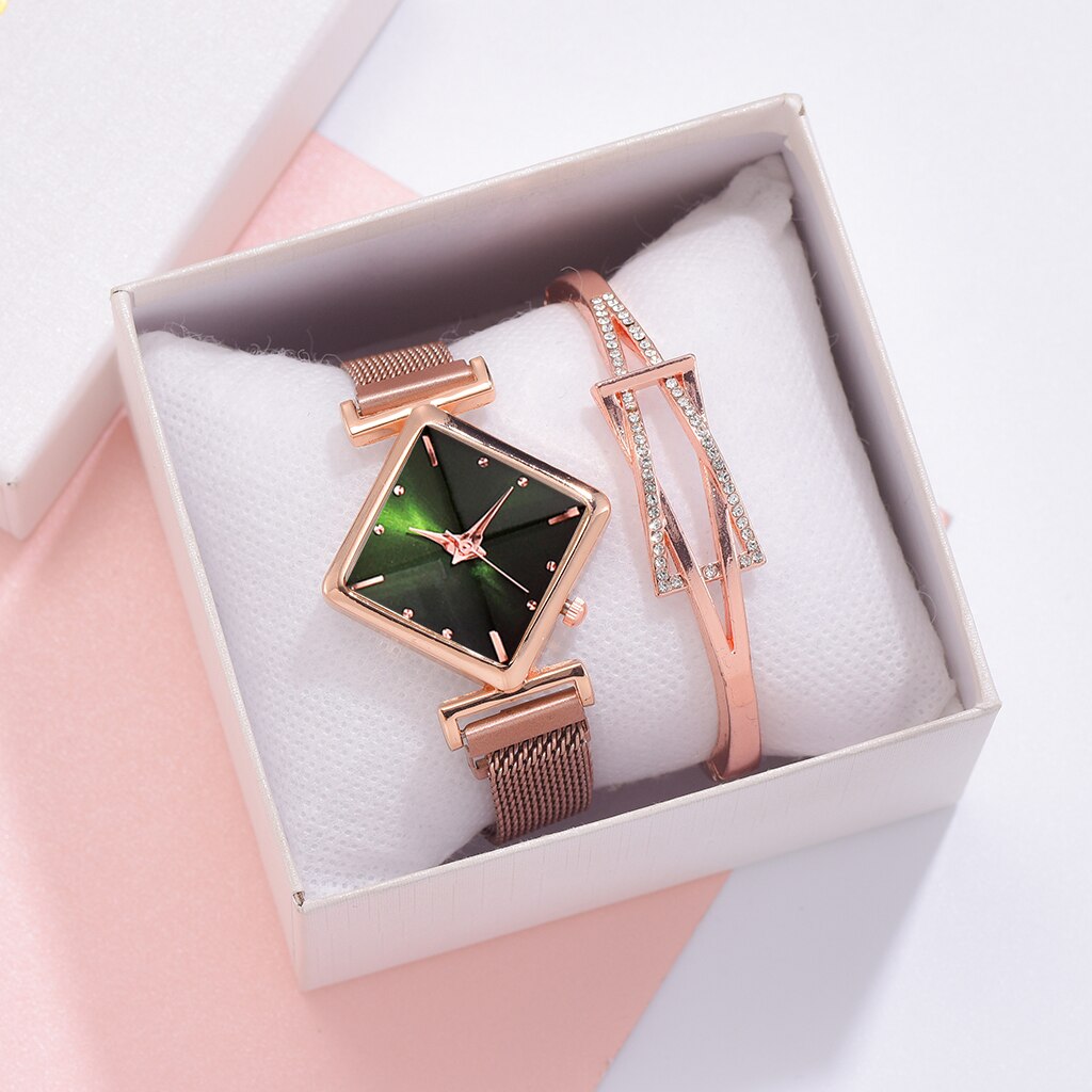 Women Square Watch Luxury Ladies Quartz Magnet Buckle Gradient Color Watches Relogio Feminino For Gift Clock - Free Shipping - aurelia-clothing-8955