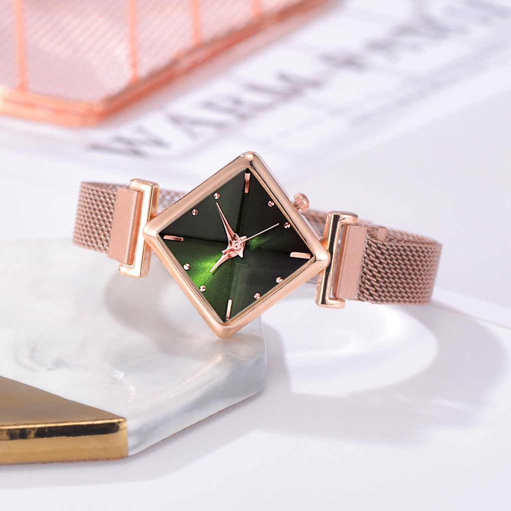 Women Square Watch Luxury Ladies Quartz Magnet Buckle Gradient Color Watches Relogio Feminino For Gift Clock - Free Shipping - aurelia-clothing-8955