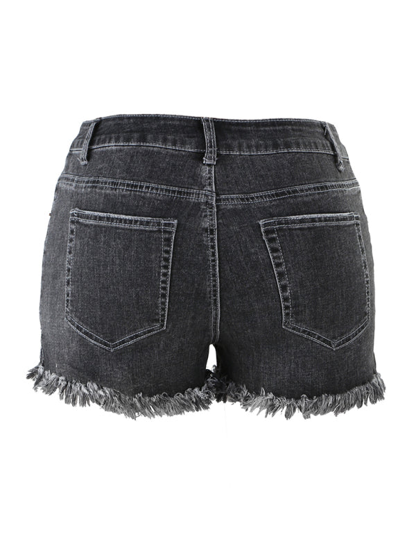 Womens Casual Tassel High Waist Denim Shorts-Free Shipping - aurelia-clothing-8955