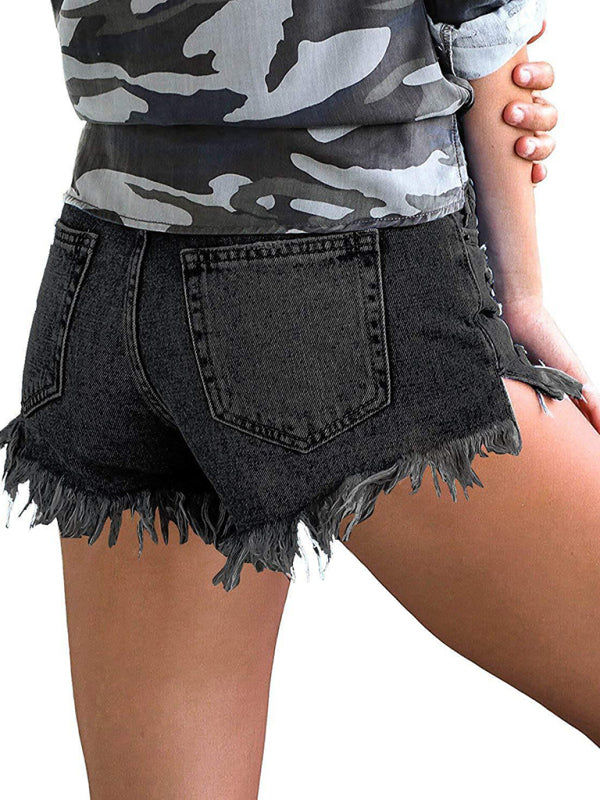 Womens Casual Tassel High Waist Denim Shorts-Free Shipping - aurelia-clothing-8955