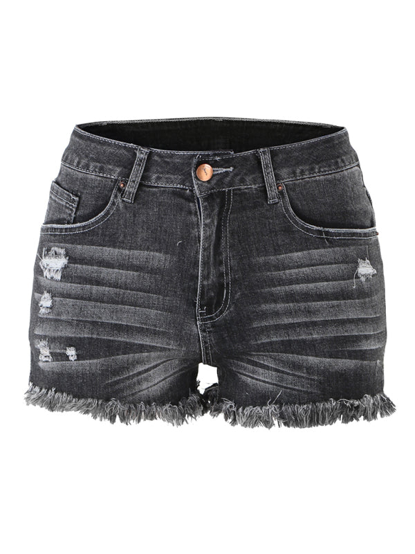 Womens Casual Tassel High Waist Denim Shorts-Free Shipping - aurelia-clothing-8955