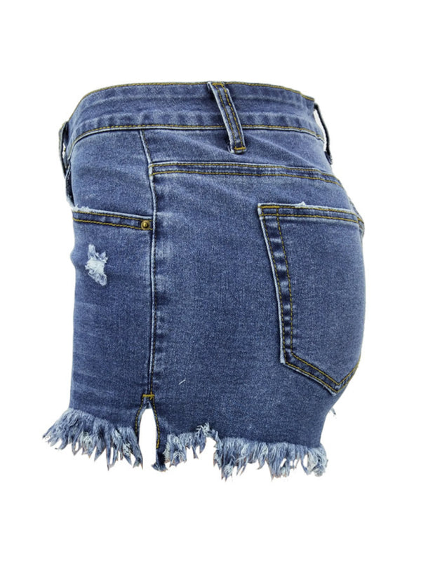Womens Casual Tassel High Waist Denim Shorts-Free Shipping - aurelia-clothing-8955