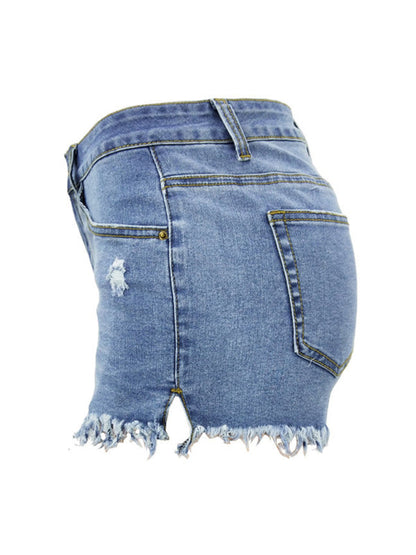 Womens Casual Tassel High Waist Denim Shorts-Free Shipping - aurelia-clothing-8955