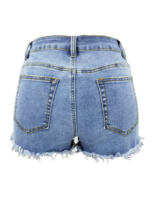 Womens Casual Tassel High Waist Denim Shorts-Free Shipping - aurelia-clothing-8955