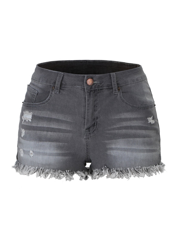 Womens Casual Tassel High Waist Denim Shorts-Free Shipping - aurelia-clothing-8955