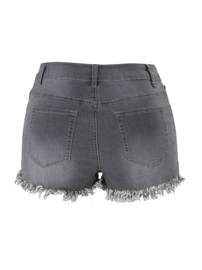Womens Casual Tassel High Waist Denim Shorts-Free Shipping - aurelia-clothing-8955