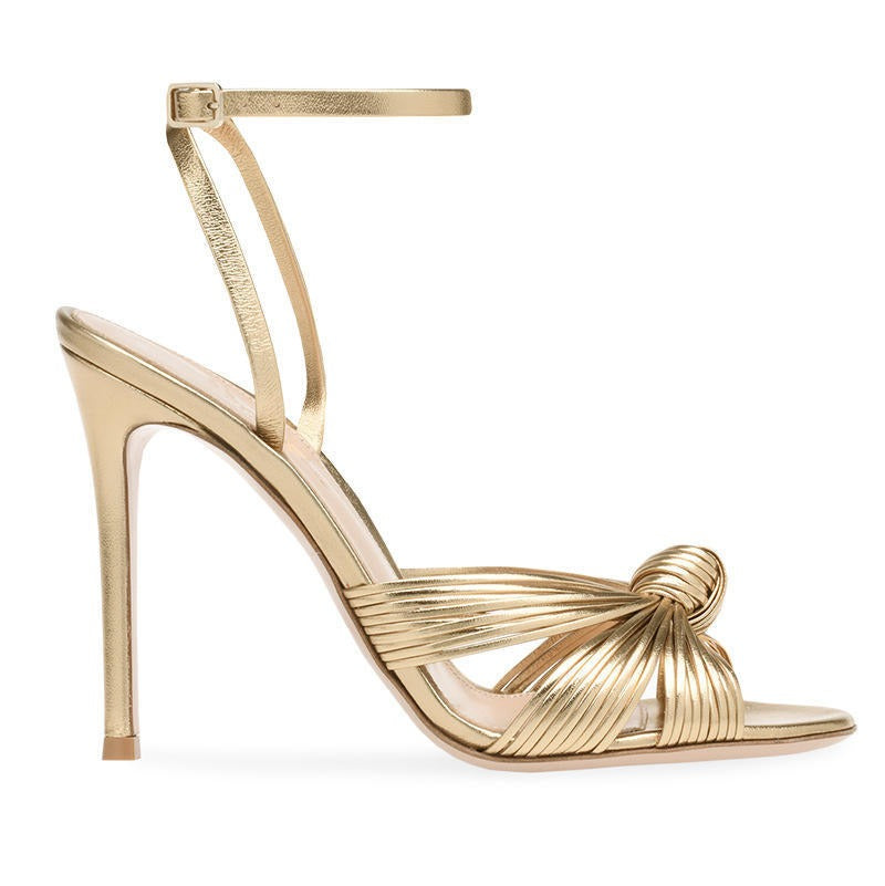 Womens Large Light Gold PU Slim High Heel Sandals Fashion Banquet Party Shoes - Free Shipping - aurelia-clothing-8955