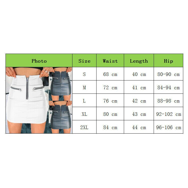 Womens PU Leather Zipper Skirt High Waist Pencil Evening Party Club Wear Bodycon Short Mini Skirt - Free Shipping - aurelia-clothing-8955