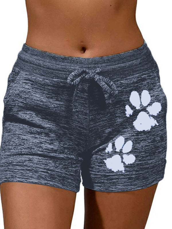 Womens printed bottoming quick-drying shorts yoga pants casual sports waist elastic shorts - Free Shipping - aurelia-clothing-8955