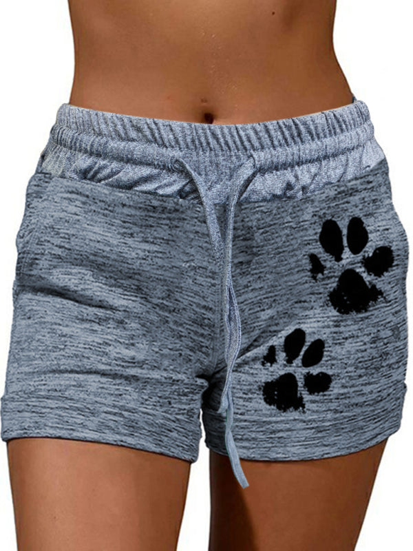 Womens printed bottoming quick-drying shorts yoga pants casual sports waist elastic shorts - Free Shipping - aurelia-clothing-8955