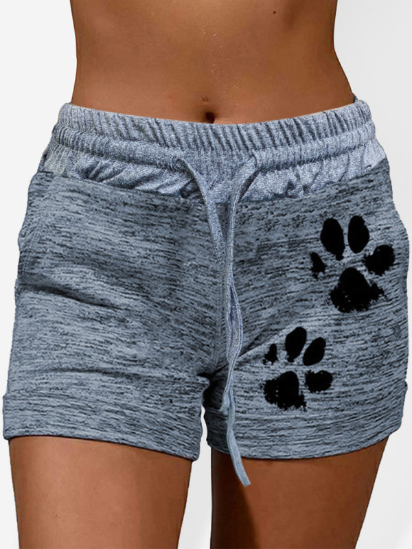 Womens printed bottoming quick-drying shorts yoga pants casual sports waist elastic shorts - Free Shipping - aurelia-clothing-8955