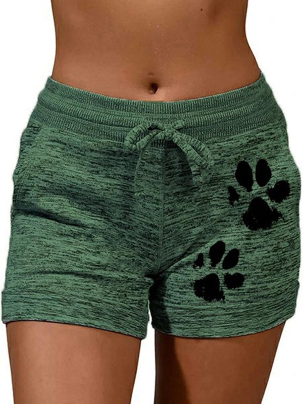 Womens printed bottoming quick-drying shorts yoga pants casual sports waist elastic shorts - Free Shipping - aurelia-clothing-8955