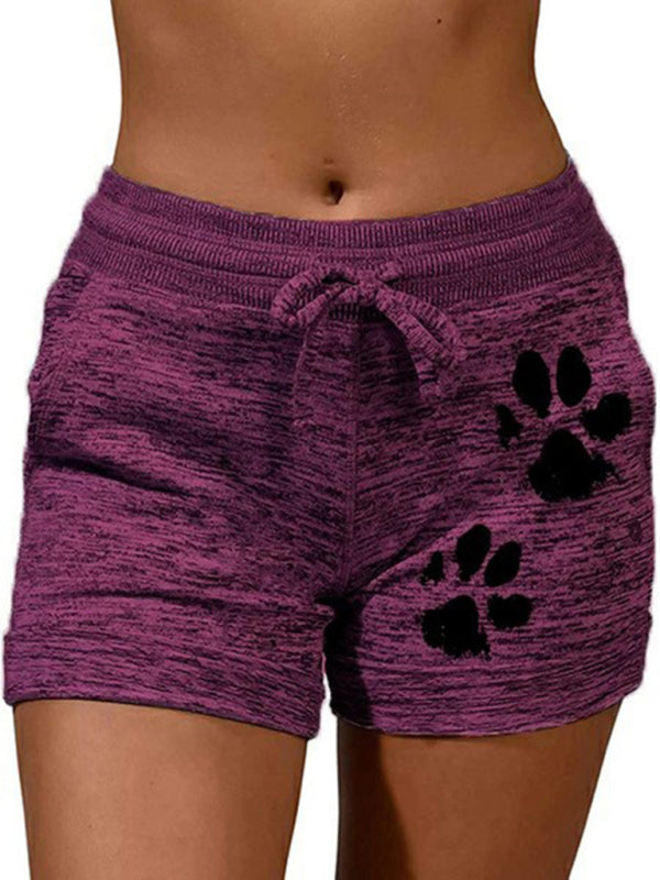 Womens printed bottoming quick-drying shorts yoga pants casual sports waist elastic shorts - Free Shipping - aurelia-clothing-8955