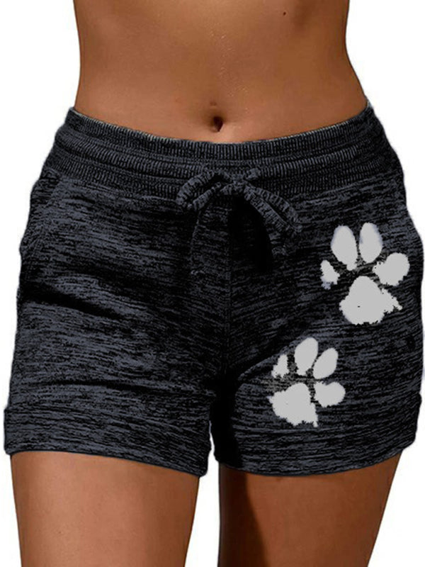 Womens printed bottoming quick-drying shorts yoga pants casual sports waist elastic shorts - Free Shipping - aurelia-clothing-8955