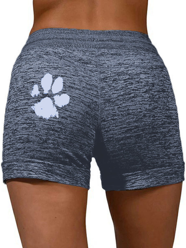 Womens printed bottoming quick-drying shorts yoga pants casual sports waist elastic shorts - Free Shipping - aurelia-clothing-8955
