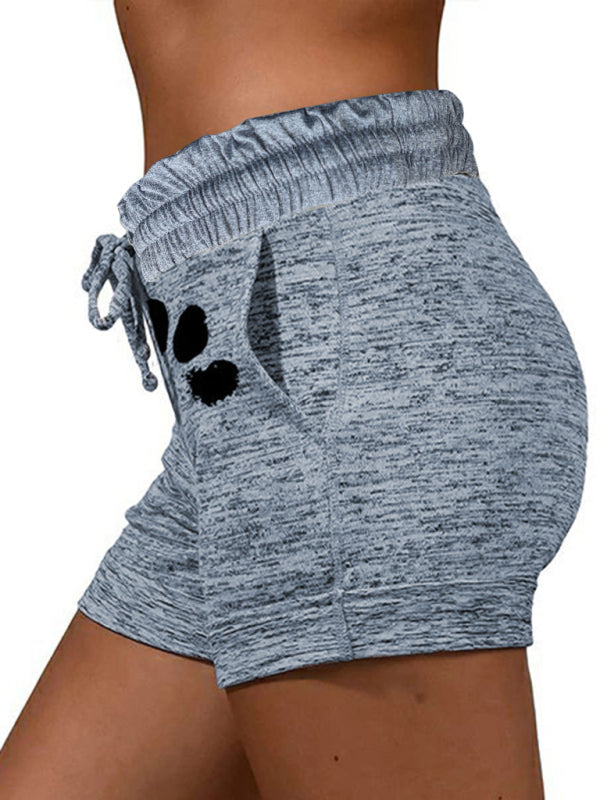 Womens printed bottoming quick-drying shorts yoga pants casual sports waist elastic shorts - Free Shipping - aurelia-clothing-8955