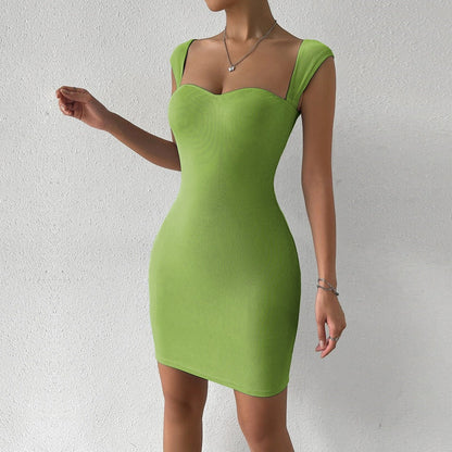 Womens short skirt sleeveless knitted wrap buttocks suspender dress - Free Shipping - aurelia-clothing-8955