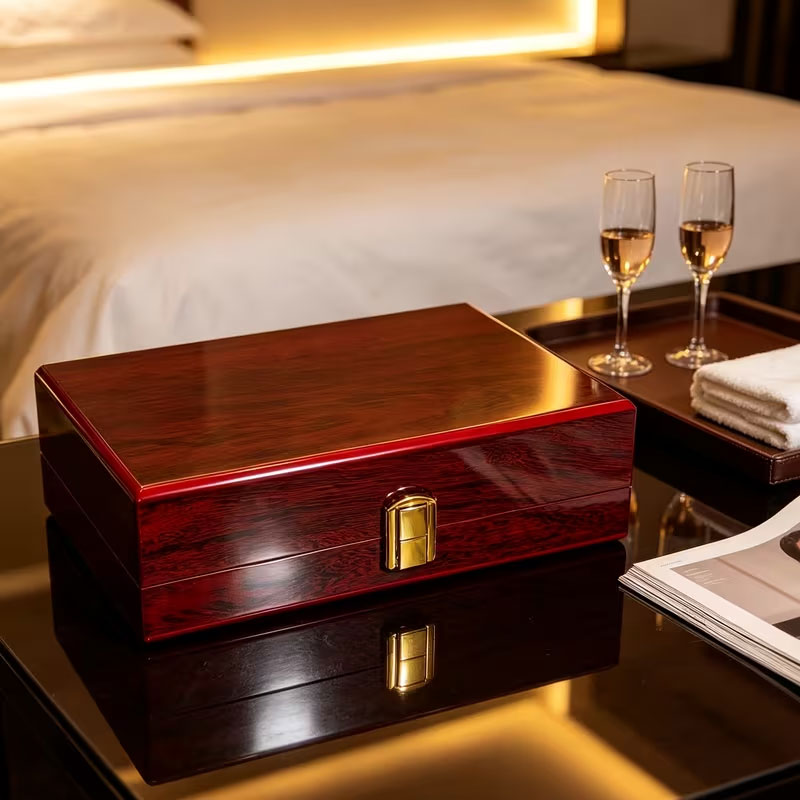 Wooden Jewelry Box with Lock-Free Shipping - aurelia-clothing-8955