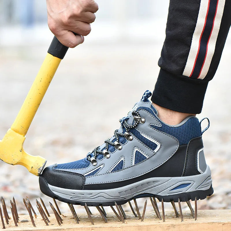 Work Reflection Anti-smashing Anti-pirecing Lightweight Breathable Mesh Steel Toe Men Safety Shoes - Free Shipping - aurelia-clothing-8955