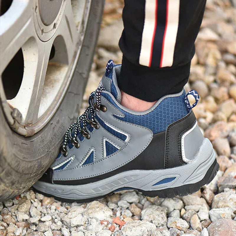 Work Reflection Anti-smashing Anti-pirecing Lightweight Breathable Mesh Steel Toe Men Safety Shoes - Free Shipping - aurelia-clothing-8955