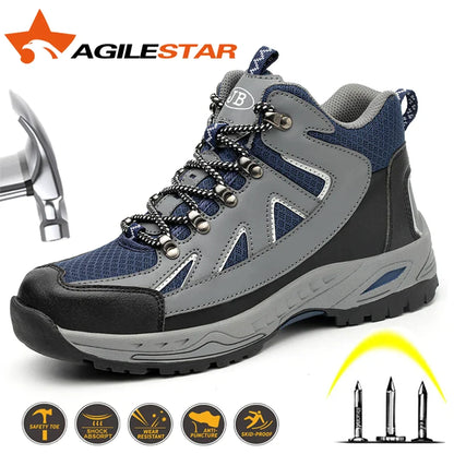 Work Reflection Anti-smashing Anti-pirecing Lightweight Breathable Mesh Steel Toe Men Safety Shoes - Free Shipping - aurelia-clothing-8955