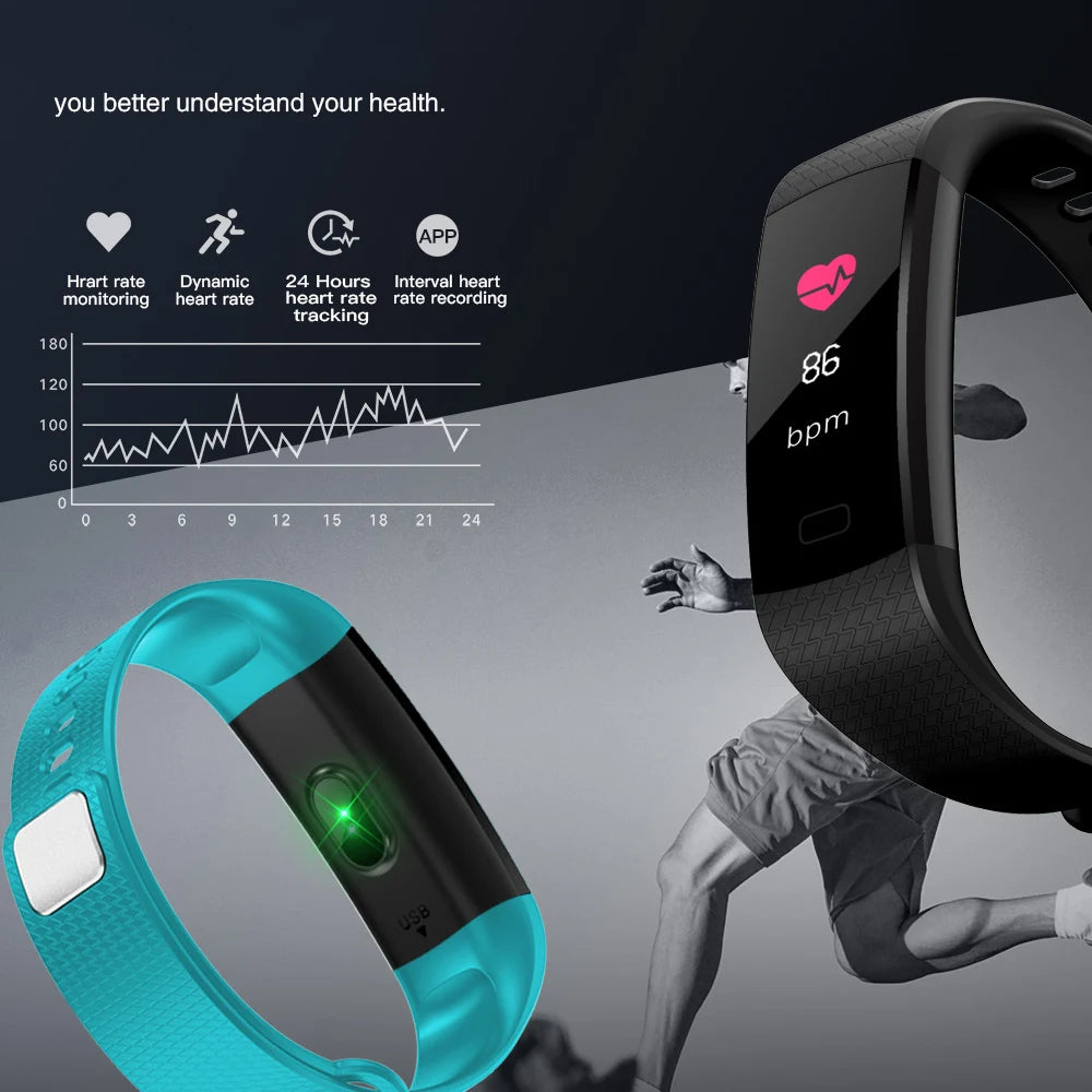 Y5 Smart Band Heart Rate Tracker Fitness Tracker Y5 Smartband Smart Bracelet Waterproof Smart Wristband Smart Watch Men - Free Shipping - aurelia-clothing-8955
