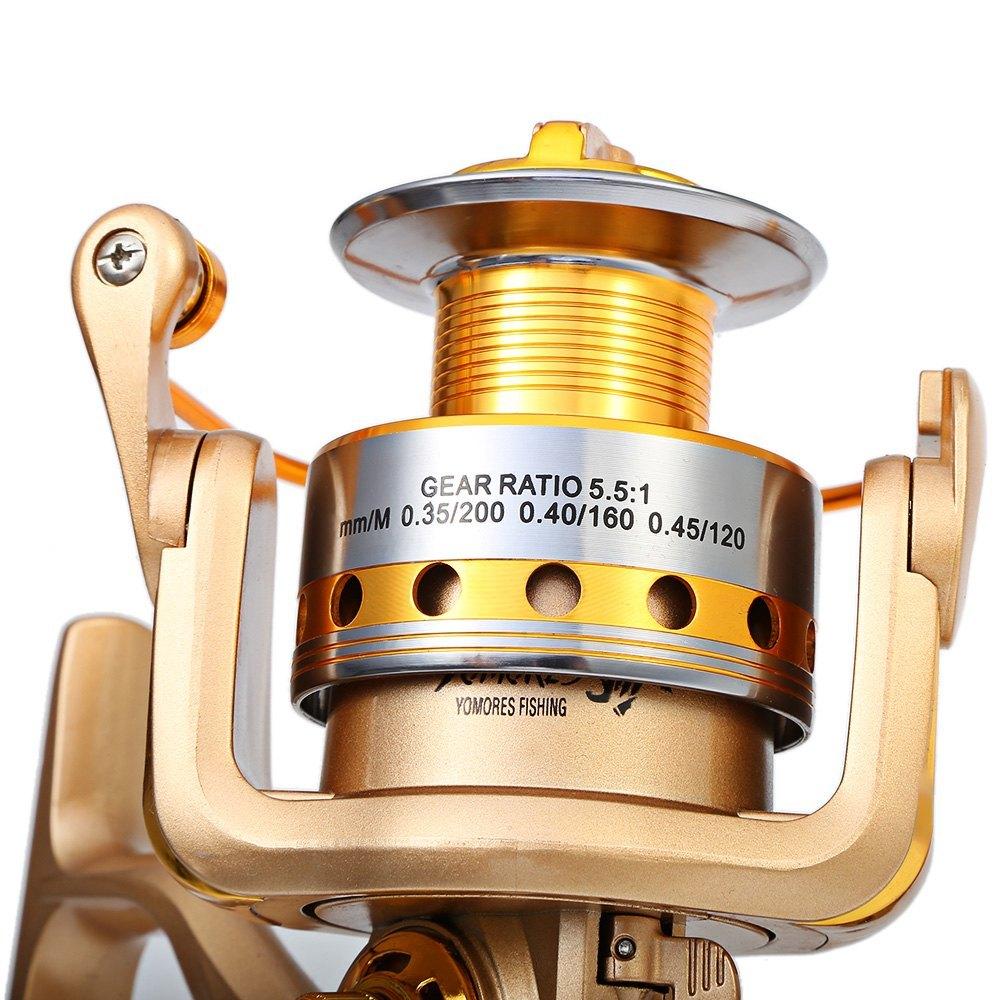 YUMOSHI HF 1000 - 7000 Fishing Reel Metal Spool Spinning Fishing Reels Folding Arm 10-Ball Bearing 5.5 : 1 Fly - Free Shipping - aurelia-clothing-8955