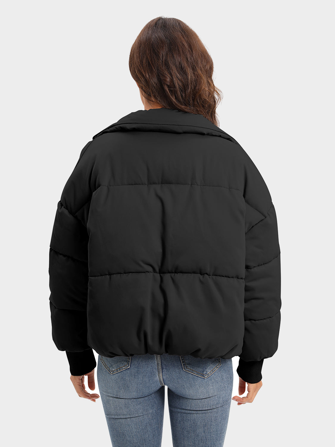 Zip Up Turtleneck Long Sleeve Winter Coat - aurelia-clothing-8955