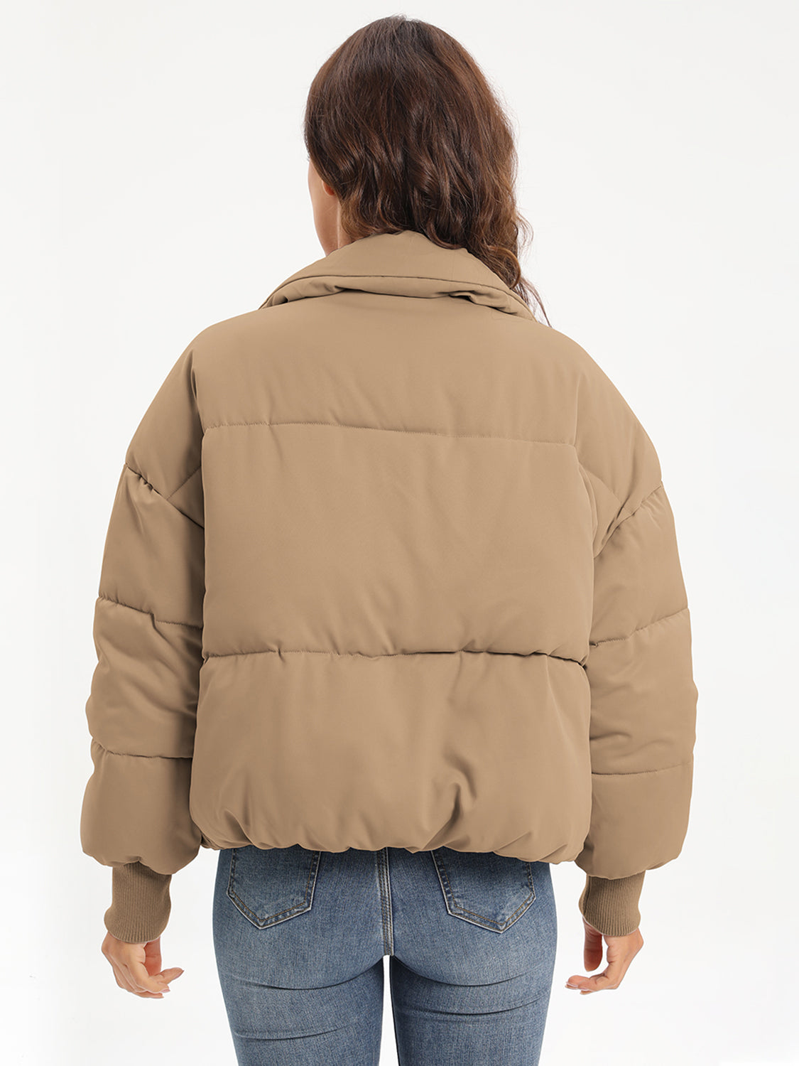 Zip Up Turtleneck Long Sleeve Winter Coat - aurelia-clothing-8955