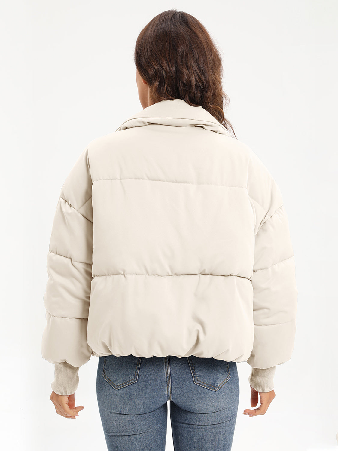 Zip Up Turtleneck Long Sleeve Winter Coat - aurelia-clothing-8955